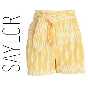 Saylor High Waisted Eliah Short Size Small Ikat Yellow 100% Cotton